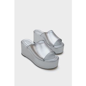 Capone Outfitters Marta Platform Metalik Tek Bantlı Kadın Terlik