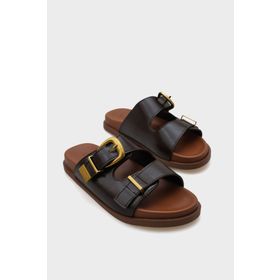 Capone Outfitters Maryl Çift Tokalı Kadın Konfor Terlik
