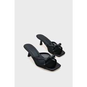 Capone Outfitters Midge Orta Topuklu Fileli Fiyonklu Kadın Terlik