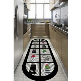 Cappio CP398 Dama Desenli Oval Mutfak Halısı