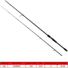 Captain 1444 10 30 gr Atar Dynamic Spin 240 cm 2 Parça Spin Kamış