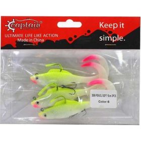 Captain 3559 Pencil Soft 10 cm No: 6 Levrek Silikonu 3'lü Suni Balık