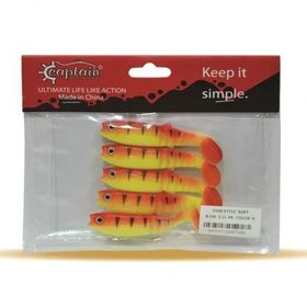 Captain 3569 Style Soft 8 cm Levrek Silikonu 5'li Paket Suni Yem
