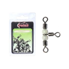 Captain 5048 Black-Nıcel No:3x4 10'lu Üçlü Boncuklu Fırdöndü