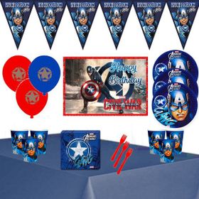 Captain America Afişli Lüx Marvel Captain America Doğum Günü Parti Süsleri