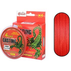 Captain Casting PE 4 Kat 150 mt Kırmızı 0.18 mm Spin İp Misina