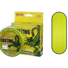 Captain Casting PE 4 Kat 150 mt Sarı 0.08 mm Misina