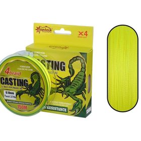 Captain Casting PE 4 Kat 150 mt Sarı 0.18 mm Spin İp Misina