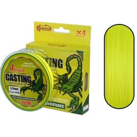 Captain Casting PE 4 Kat 150 mt Sarı 0.20 mm Spin İp Misina