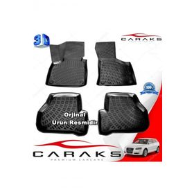 Caraks Audi A3 HB 2003-2012 Siyah 4 Parça 3D Havuzlu Paspas