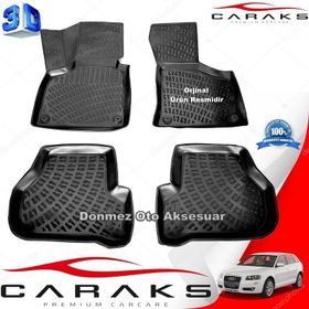 Caraks Audi A3 HB 2003-2012 Siyah 4 Parça 3D Havuzlu Paspas