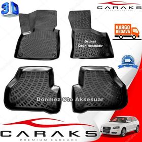 Caraks Audi A3 HB 2003-2012 Siyah 4 Parça 3D Havuzlu Paspas