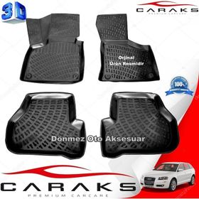 Caraks Audi A3 HB 2003-2012 Siyah 4 Parça 3D Havuzlu Paspas