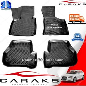Caraks Audi A3 HB 2003-2012 Siyah 4 Parça 3D Havuzlu Paspas