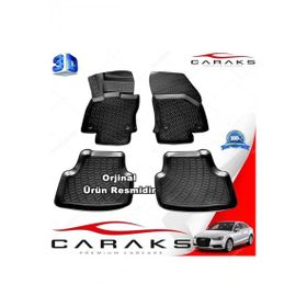Caraks Audi A3 HB 2013-2020 Arası Siyah 4 Parça 3D Havuzlu Paspas