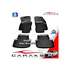 Caraks Audi A3 HB 2013-2020 Arası Siyah 4 Parça 3D Havuzlu Paspas