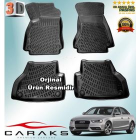 Caraks Audi A4 Sedan B8 2008-2015 Arası Siyah 4 Parça 3D Havuzlu Paspas