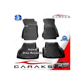 Caraks Audi A4 Sedan B8 2008-2015 Arası Siyah 4 Parça 3D Havuzlu Paspas