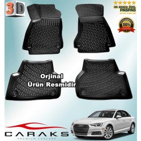 Caraks Audi A4 Sedan B9 2015-2020 Arası Siyah 4 Parça 3D Havuzlu Paspas