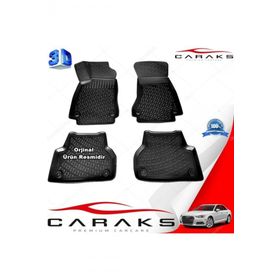 Caraks Audi A4 Sedan B9 2015-2020 Arası Siyah 4 Parça 3D Havuzlu Paspas