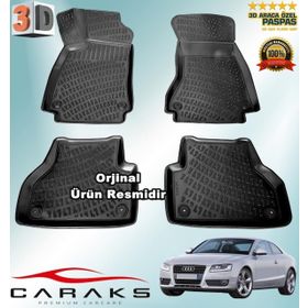 Caraks Audi A5 Sedan 2008-2015 Arası Siyah 4 Parça 3D Havuzlu Paspas