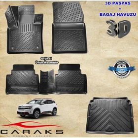 Caraks C5 Aircross 2019 Sonrası Alt 3D Bagaj Havuzu ve Havuzlu Paspas