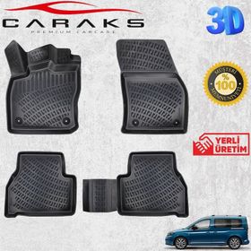 Caraks Caddy 2020 Sonrası Siyah 3D Havuzlu Paspas