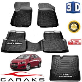 Caraks Chevrolet Aveo Sedan 2011 Sonrası 3D Bagaj Havuzu ve Havuzlu Paspas