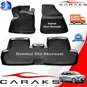Caraks Citroen C4 Picasso 2013-2020 Siyah 3D Havuzlu Paspas