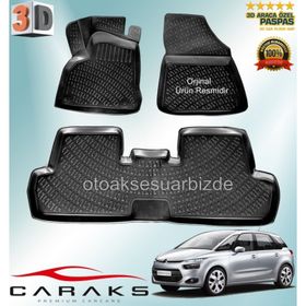 Caraks Citroen C4 Picasso 2013-2020 Siyah 3D Havuzlu Paspas