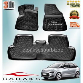 Caraks Citroen C4 Picasso 2013-2020 Siyah 3D Havuzlu Paspas