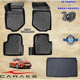 Caraks Corsa F 2020 Sonrası 3D Bagaj Havuzu ve Havuzlu Paspas