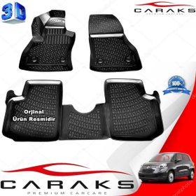 Caraks Fiat 500L 2013-2018 Arası Siyah 4 Parça 3D Havuzlu Paspas