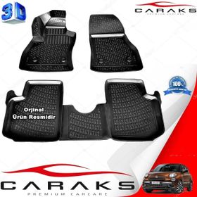Caraks Fiat 500L 2018 Sonrası Siyah 4 Parça 3D Havuzlu Paspas