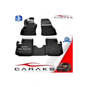 Caraks Fiat 500L 2018 Sonrası Siyah 4 Parça 3D Havuzlu Paspas