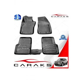 Caraks Fiat 500X 2015-2020 Arası Siyah 4 Parça 3D Havuzlu Paspas