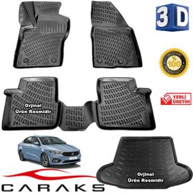 Caraks Fiat Egea Sedan 2015 Sonrası 3D Bagaj Havuzu ve Havuzlu Paspas