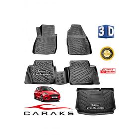Caraks Ford Fiesta 2018 Sonrası 3D Bagaj Havuzu ve Havuzlu Paspas