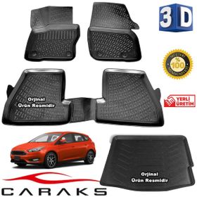 Caraks Ford Focus 4 HB 2015-2018 3D Bagaj Havuzu ve Havuzlu Paspas