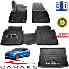 Caraks Ford Focus 5 HB 2019 Sonrası 3D Bagaj Havuzu ve Havuzlu Paspas