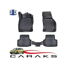 Caraks Golf 8 Manuel 2020 Sonrası Siyah 3D Havuzlu Paspas