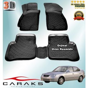 Caraks Hyundai Accent Admire 2003-2005 Arası Siyah 4 Parça 3D Havuzlu Paspas