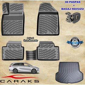 Caraks Kia Ceed STW 2018 Sonrası 3D Bagaj Havuzu ve Havuzlu Paspas