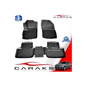 Caraks Mitsubishi ASX 2010-2015 Arası Siyah 4 Parça 3D Havuzlu Paspas
