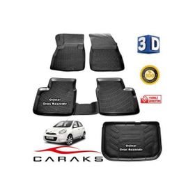Caraks Nissan Micra 2011-2016 Arası 3D Bagaj Havuzu ve Havuzlu Paspas