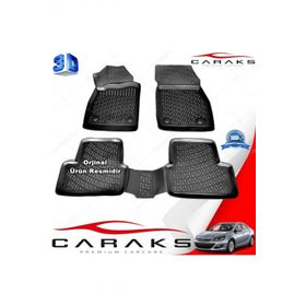 Caraks Opel Astra J Sedan 2012-2018 Arası Siyah 4 Parça 3D Havuzlu Paspas