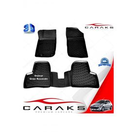 Caraks Peugeot 206 HB 1998-2012 Arası Siyah 4 Parça 3D Havuzlu Paspas