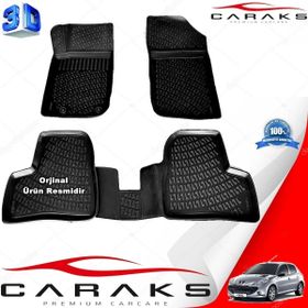 Caraks Peugeot 206 HB 1998-2012 Arası Siyah 4 Parça 3D Havuzlu Paspas