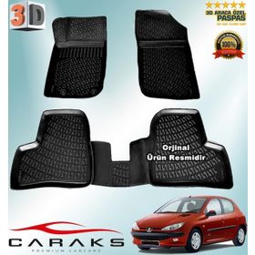 Caraks Peugeot 206 Sedan 1998-2012 Arası Siyah 4 Parça 3D Havuzlu Paspas