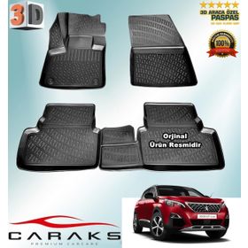 Caraks Peugeot 3008 2016-2020 Arası Siyah 4 Parça 3D Havuzlu Paspas